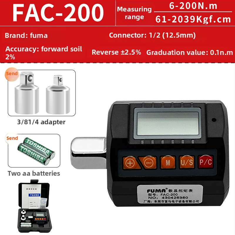 FUMA FAC-30 Digitálny tester krútiaceho momentu – digitálny prístroj na meranie sily, rozsah 0,9–340