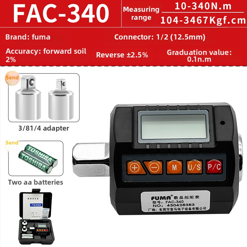FUMA FAC-30 Digitálny tester krútiaceho momentu – digitálny prístroj na meranie sily, rozsah 0,9–340