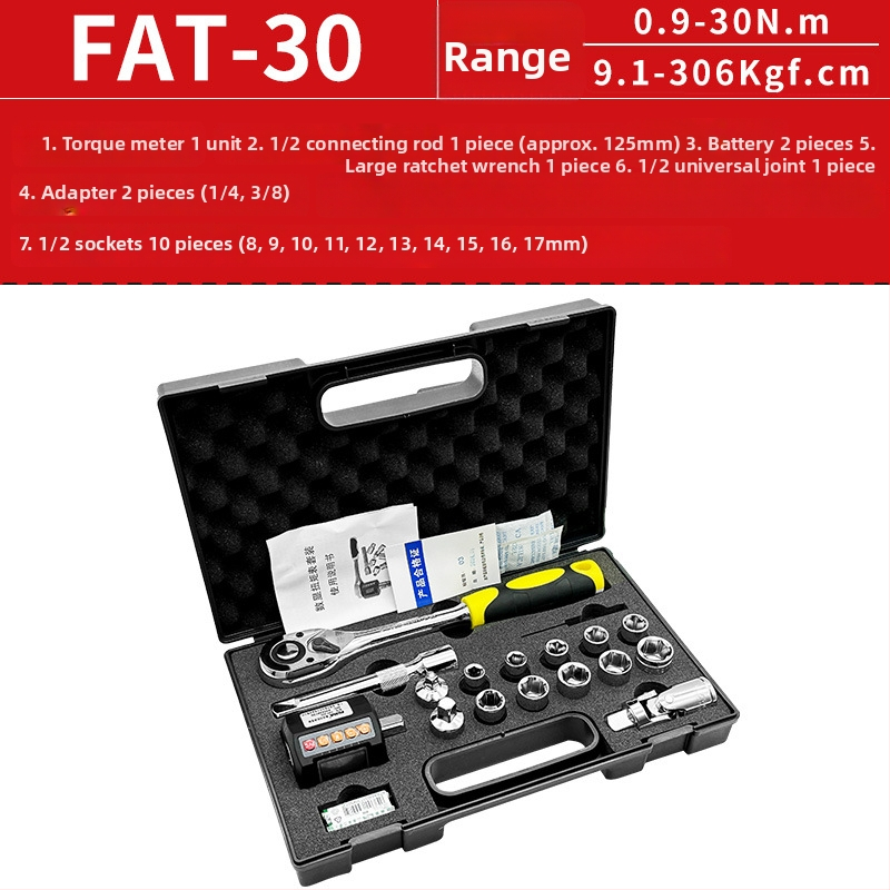 FUMA FAC-30 Digitálny tester krútiaceho momentu – digitálny prístroj na meranie sily, rozsah 0,9–340