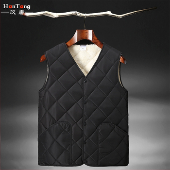 Pánska vesta s fleecovou podšívkou, károvaný vzor, zimná, tri vrstvy, bez goliera