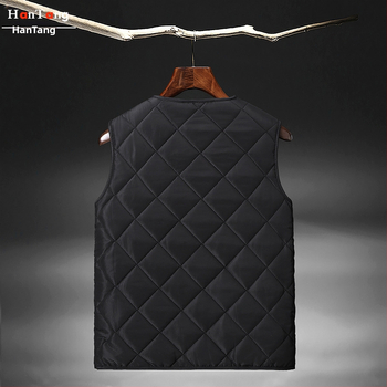 Pánska vesta s fleecovou podšívkou, károvaný vzor, zimná, tri vrstvy, bez goliera