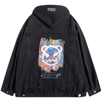 Meeste teksariidist-jakk, Korea stiil, vaba lõige, lapi kaelus, ühe nööbi sulgemine, kevad-sügis