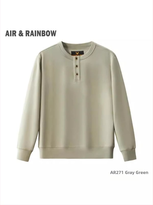 Meeste puuvillane Parisian Twill dressipluus, ümmarguse kaelusega, pikkade varrukatega (Kevad 2025; 350 g; Puuvill 81–90%; Parisian Twill; Ümmargune kaelus, Pikad varrukad)