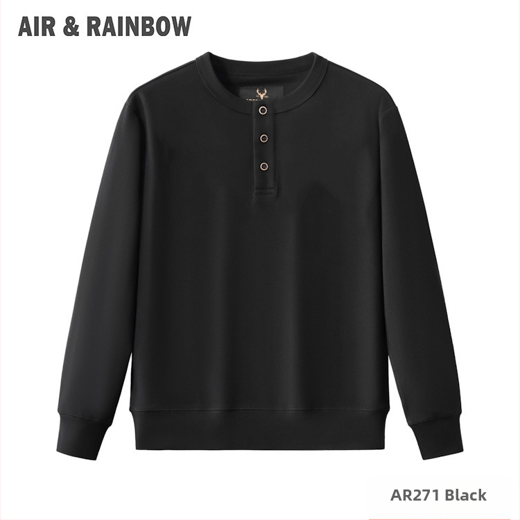 Meeste puuvillane Parisian Twill dressipluus, ümmarguse kaelusega, pikkade varrukatega (Kevad 2025; 350 g; Puuvill 81–90%; Parisian Twill; Ümmargune kaelus, Pikad varrukad)