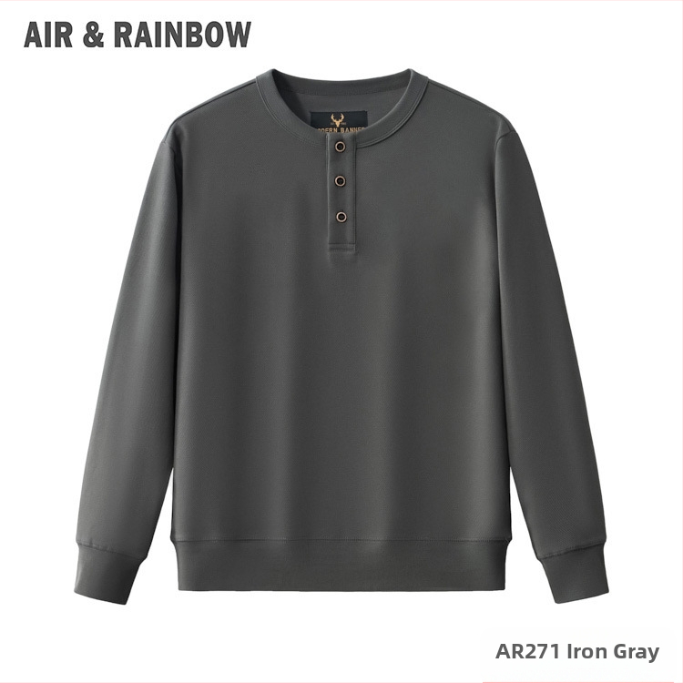 Meeste puuvillane Parisian Twill dressipluus, ümmarguse kaelusega, pikkade varrukatega (Kevad 2025; 350 g; Puuvill 81–90%; Parisian Twill; Ümmargune kaelus, Pikad varrukad)