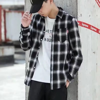 Ruuduline särk fleecevooder, nelja-direktiiooni elastne materjal, kitsas lõige, lai kaelus, 3/4 varrukad