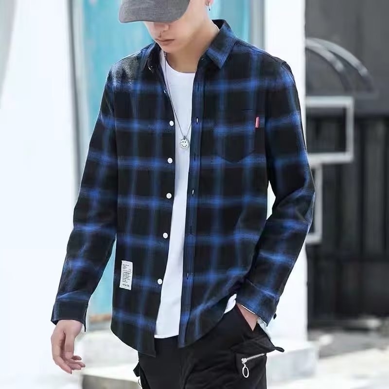 Ruuduline särk fleecevooder, nelja-direktiiooni elastne materjal, kitsas lõige, lai kaelus, 3/4 varrukad