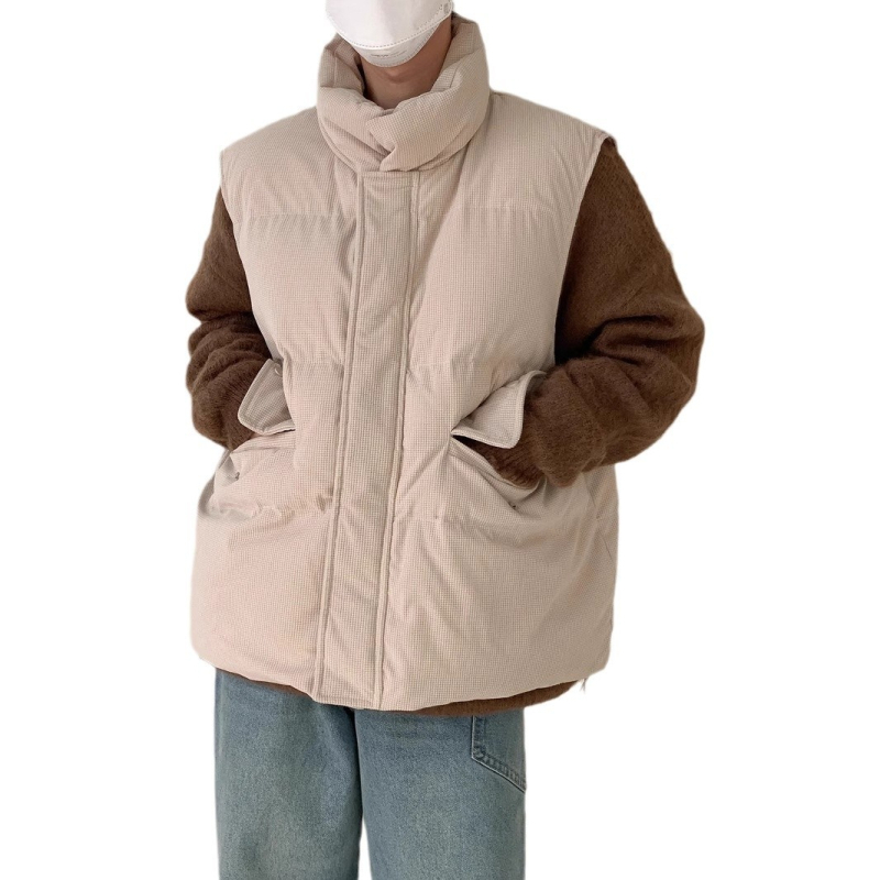 Vyriska Corduroy žieminė liemenė, su tankiu medvilnės užpildų, poliesterio pamušalas, be rankovių, stovinčio kaklo