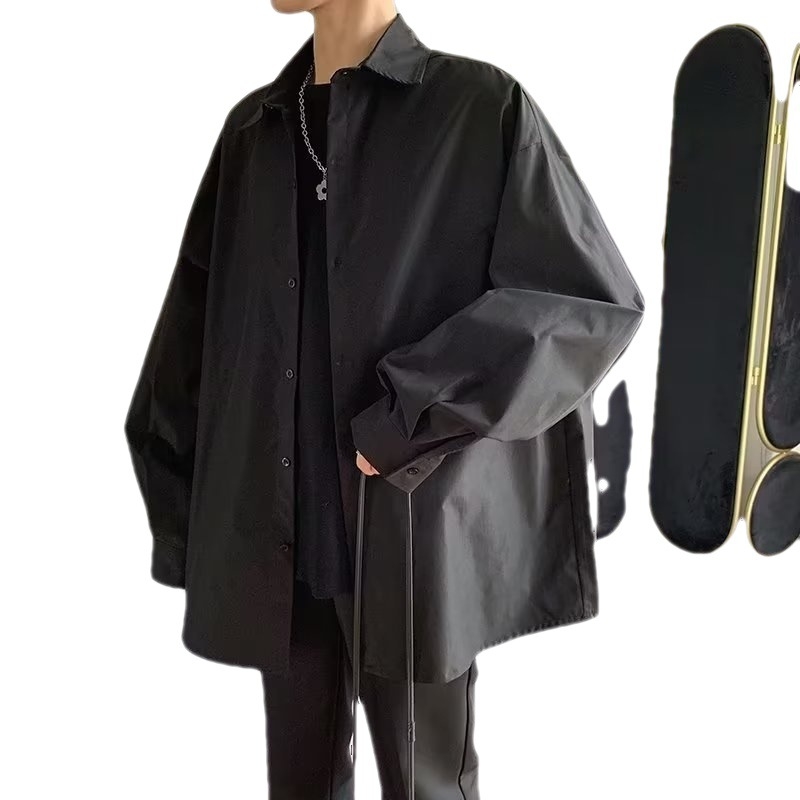 Košulja, korejskog stila, slobodan kroj, turn-down ovratnik, rukav 3/4, 50% poliester