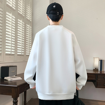 Muški hoodie s kapuljačom u color-block dizajnu, korejski stil, smjesa pamuka 51–70%, dugi rukavi