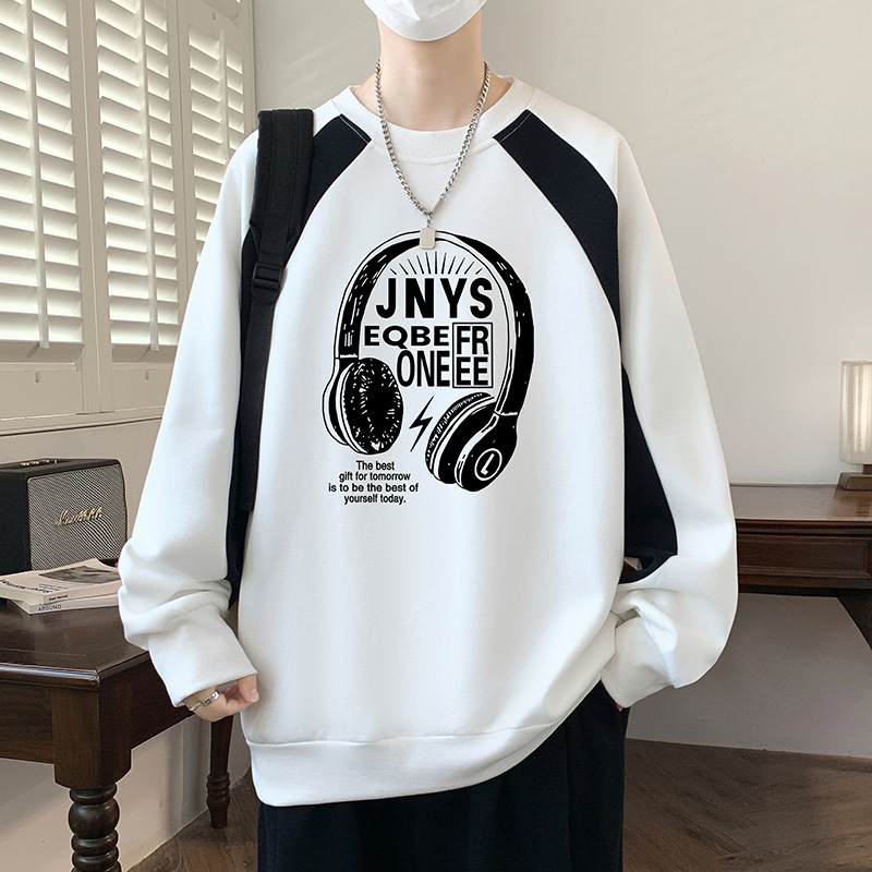 Muški hoodie s kapuljačom u color-block dizajnu, korejski stil, smjesa pamuka 51–70%, dugi rukavi
