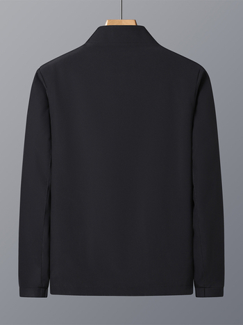 Meeste kerge ärijakke, ilma krae, tõmblukuga, regulaarne lõige, sobib kevade ja sügise jaoks