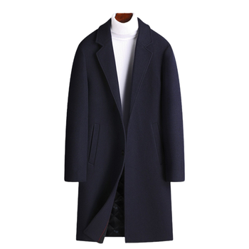 Vlnený kabát, mestský štýl, úzka silueta, hrubšia vlna, jednoradové zapínanie, V golier, podšívka z polyesteru