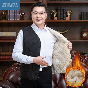 Pánska hrubá bavlnená vesta bez kapucne, voľný strih, výplň: bavlna, podšívka: polyester, Zima 2024