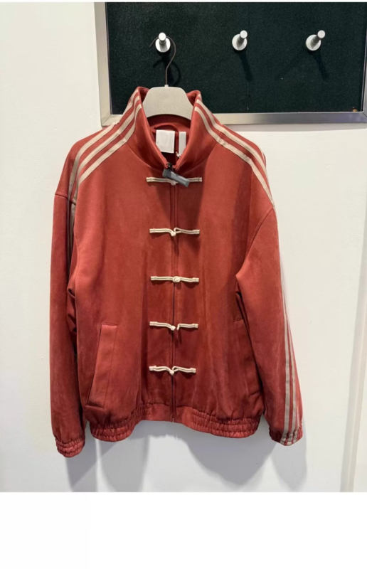 Patchwork triibuline jakk, staandkrae, ühekordne sulgemine, vaba lõige, polüester