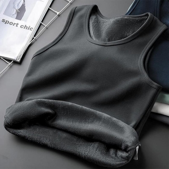 Muška bezrukavna majica-vest od 95% poliestera, fleece podstava, slobodan kroj, casual dizajn