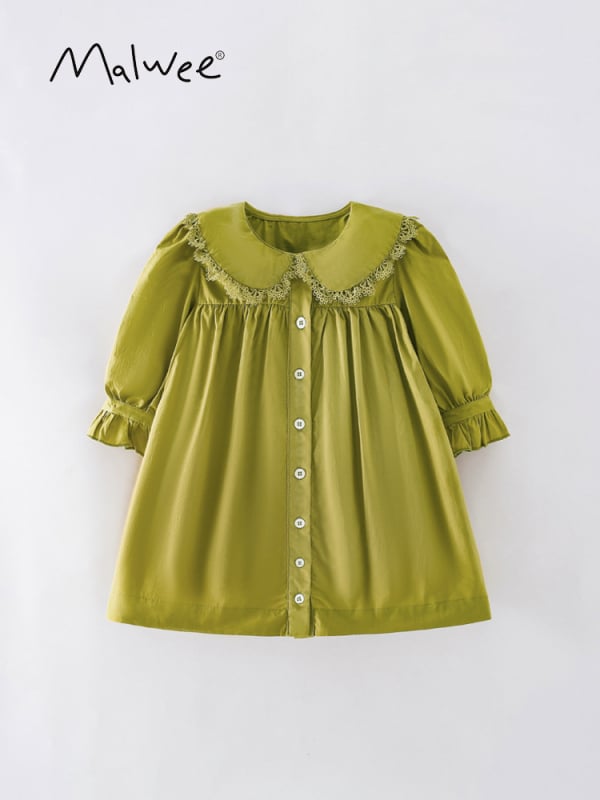 Malwee dievčenské šaty s dlhými rukávmi, princeznovský štýl, 95% bavlna