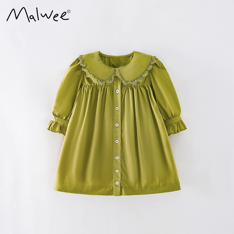 Malwee dievčenské šaty s dlhými rukávmi, princeznovský štýl, 95% bavlna