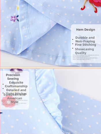 Detské šaty v štýle európsko-americkom, s dlhými rukávmi, 100% bavlna, kreslený vzor