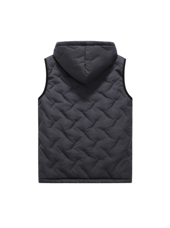 Pánska kapucňová kardigánová vesta – voľný strih, zips vpredu, polyesterová tkanina 100%, podšívka polyester, bežná hrúbka