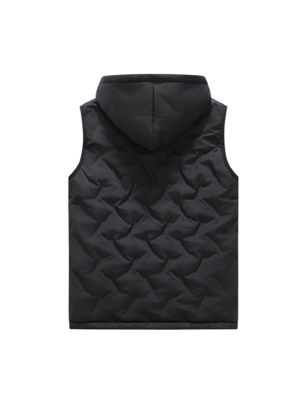 Pánska kapucňová kardigánová vesta – voľný strih, zips vpredu, polyesterová tkanina 100%, podšívka polyester, bežná hrúbka