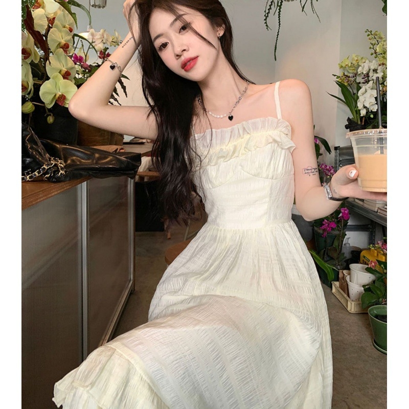 Ühe õla strapkleit, maxi pikkusega, A‑liin, polüester koos šifonivoodriga