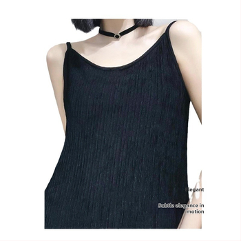 Kleit õlarihmadega, midi pikkus, ümmarguse kaelusega, varrukateta, polüester