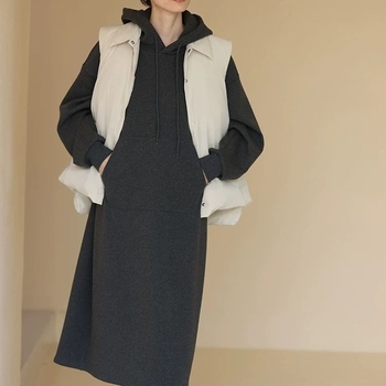 Kaputsiga midi kleit, sirge lõige, pikad varrukad, võrgust kangas, kirjanduslik retro stiil