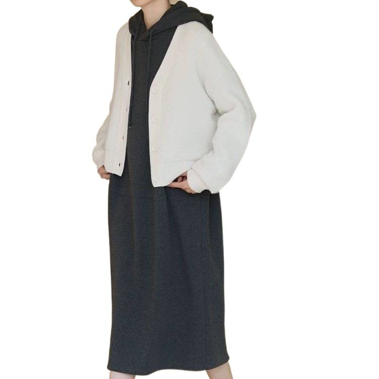 Kaputsiga midi kleit, sirge lõige, pikad varrukad, võrgust kangas, kirjanduslik retro stiil