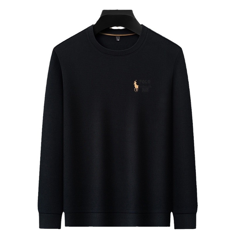 Muška debela izvezeni majica s okruglim izrezom, dugi rukav, pamuk 51/49 smjesa