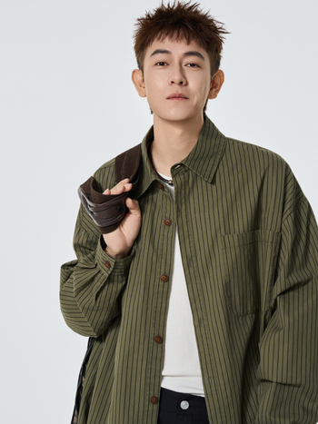 Košulа — Amerikanski retro stil, prugasti, dugi rukavi, široki kroj, 96% pamuk