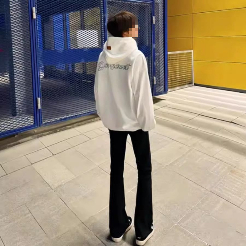 Meeste teksad: kõrge vöökoht, fleece vooder, denim kangas, hip-hop sirge lõige