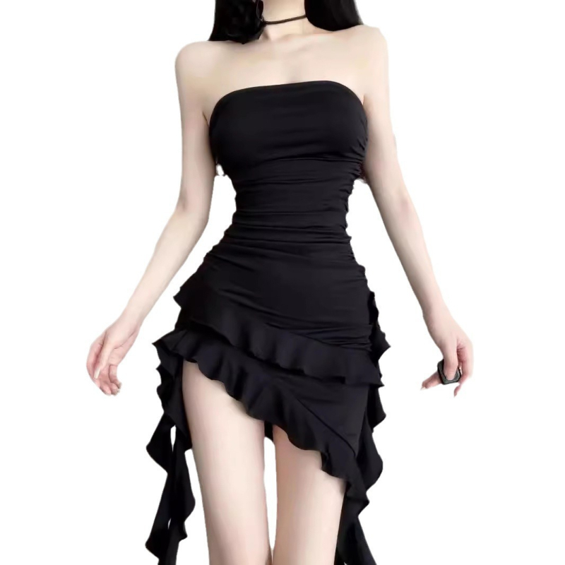 Haljina s jednim ramenom, bez rukava, bodycon kroj, poliester materijal, srednji struk