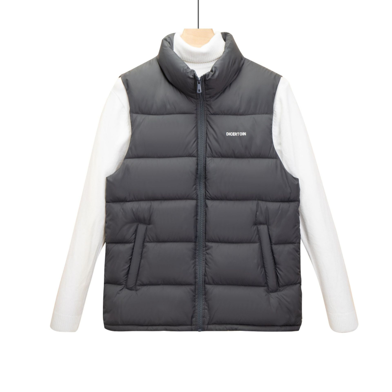 Pánska vesta z bambusového vlákna, výplň z polyestru, voľný strih, jednofarebný vzor