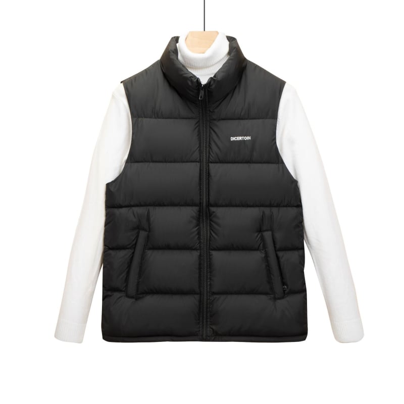 Pánska vesta z bambusového vlákna, výplň z polyestru, voľný strih, jednofarebný vzor