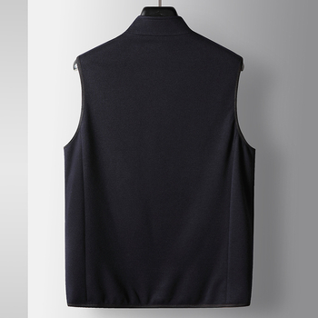 Pánska pracovná vesta z vlneného úpletu, zips, bez rukávov, bočné vrecká, na jar a jeseň