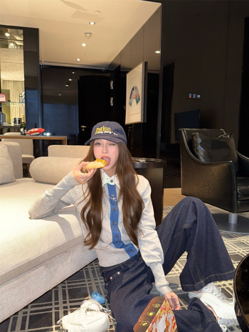 Kootud kardigan (kitsas lõige, polokraag, printsessvarrukaga, pikad varrukad, tavalise pikkusega)