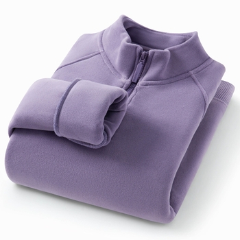 Ženski pulover Velvet Fleece s polovičnim zatvaračem i stojećim ovratnikom, debela fleece podstava, opušteni kroj