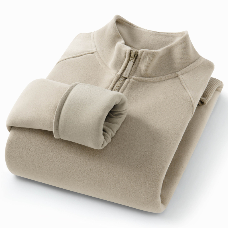 Ženski pulover Velvet Fleece s polovičnim zatvaračem i stojećim ovratnikom, debela fleece podstava, opušteni kroj