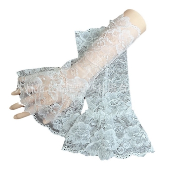 Svadobné krajkové rukavice, krátky strih, vlnené, elegantné pre svadobné fotenie