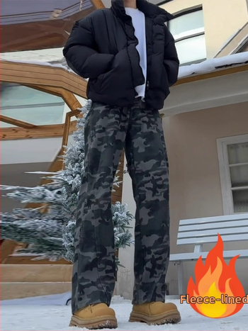 Pánske džínsy s rovným strihom, bavlna, fleecová podšívka, zips