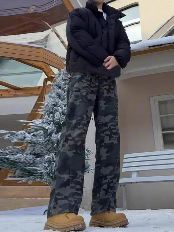 Pánske džínsy s rovným strihom, bavlna, fleecová podšívka, zips