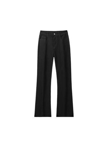 Мъжки дънки, памучен деним, свободна кройка, среден талия, копче за закопчаване, средна еластичност