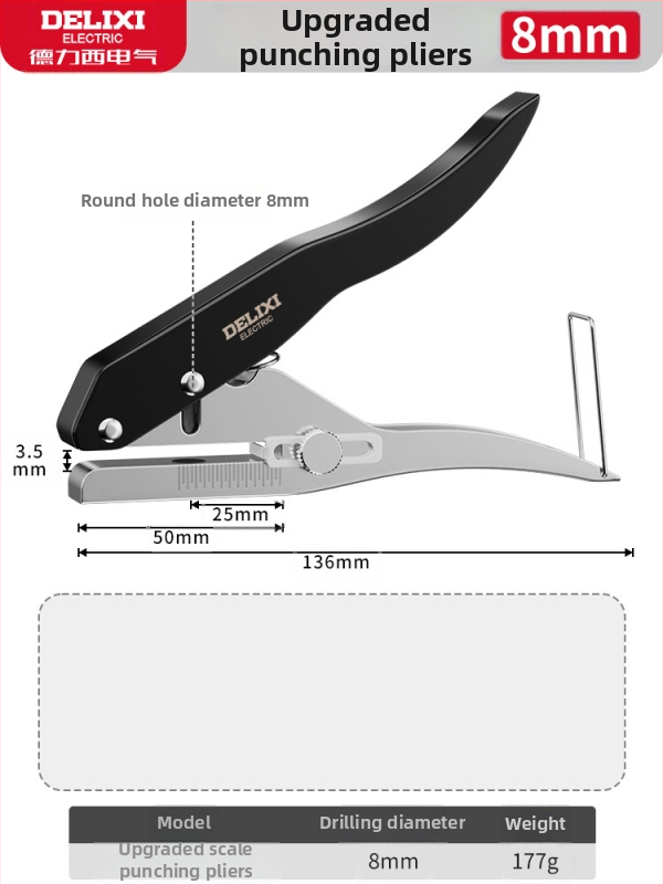 Delixi kliešte na okraje pre ekologické dosky – nástroj na vytváranie otvorov, 0,26 kg