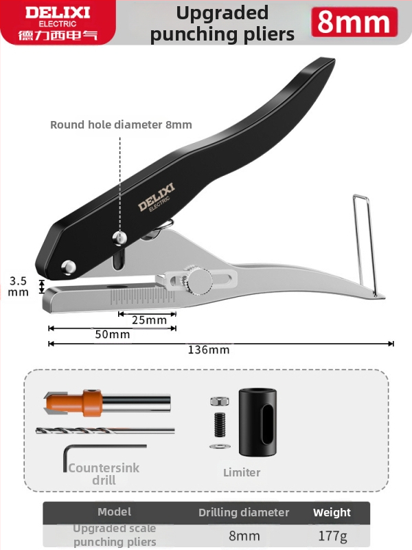 Delixi kliešte na okraje pre ekologické dosky – nástroj na vytváranie otvorov, 0,26 kg