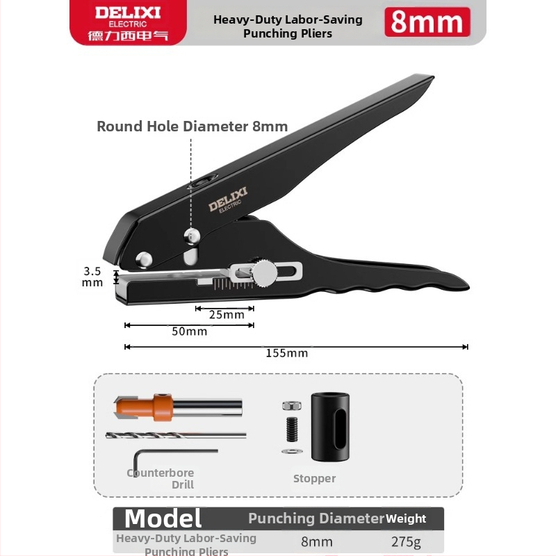 Delixi kliešte na okraje pre ekologické dosky – nástroj na vytváranie otvorov, 0,26 kg