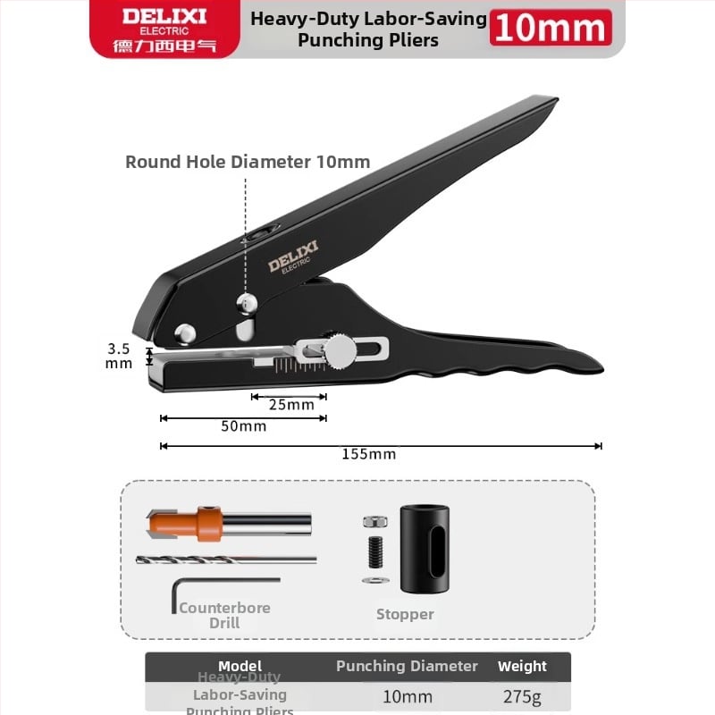 Delixi kliešte na okraje pre ekologické dosky – nástroj na vytváranie otvorov, 0,26 kg