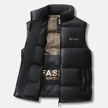 Pánska vesta bez rukávov, Kórejský štýl, úzky strih, hlavný materiál Nylon/Poliamid, výplň Poliester, podšívka Poliester