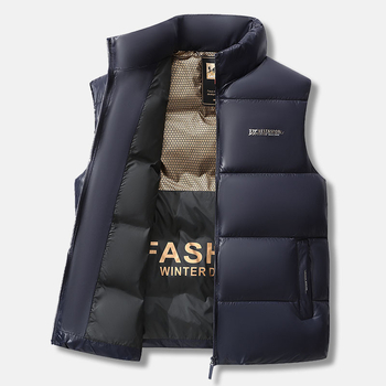Pánska vesta bez rukávov, Kórejský štýl, úzky strih, hlavný materiál Nylon/Poliamid, výplň Poliester, podšívka Poliester