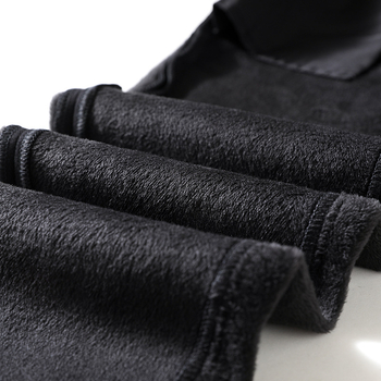 Jeansi denim bărbați, căptușiți cu fleece pentru iarnă, croială dreaptă, talie medie, fermoar, stil coreean, 98% bumbac